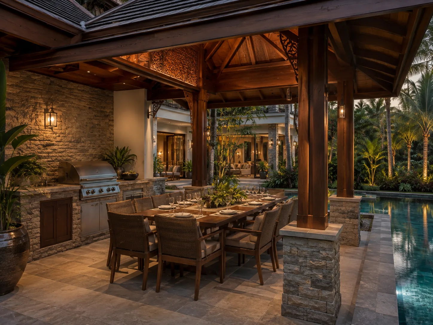 Two Bedroom Family Pool Villa BBQ area