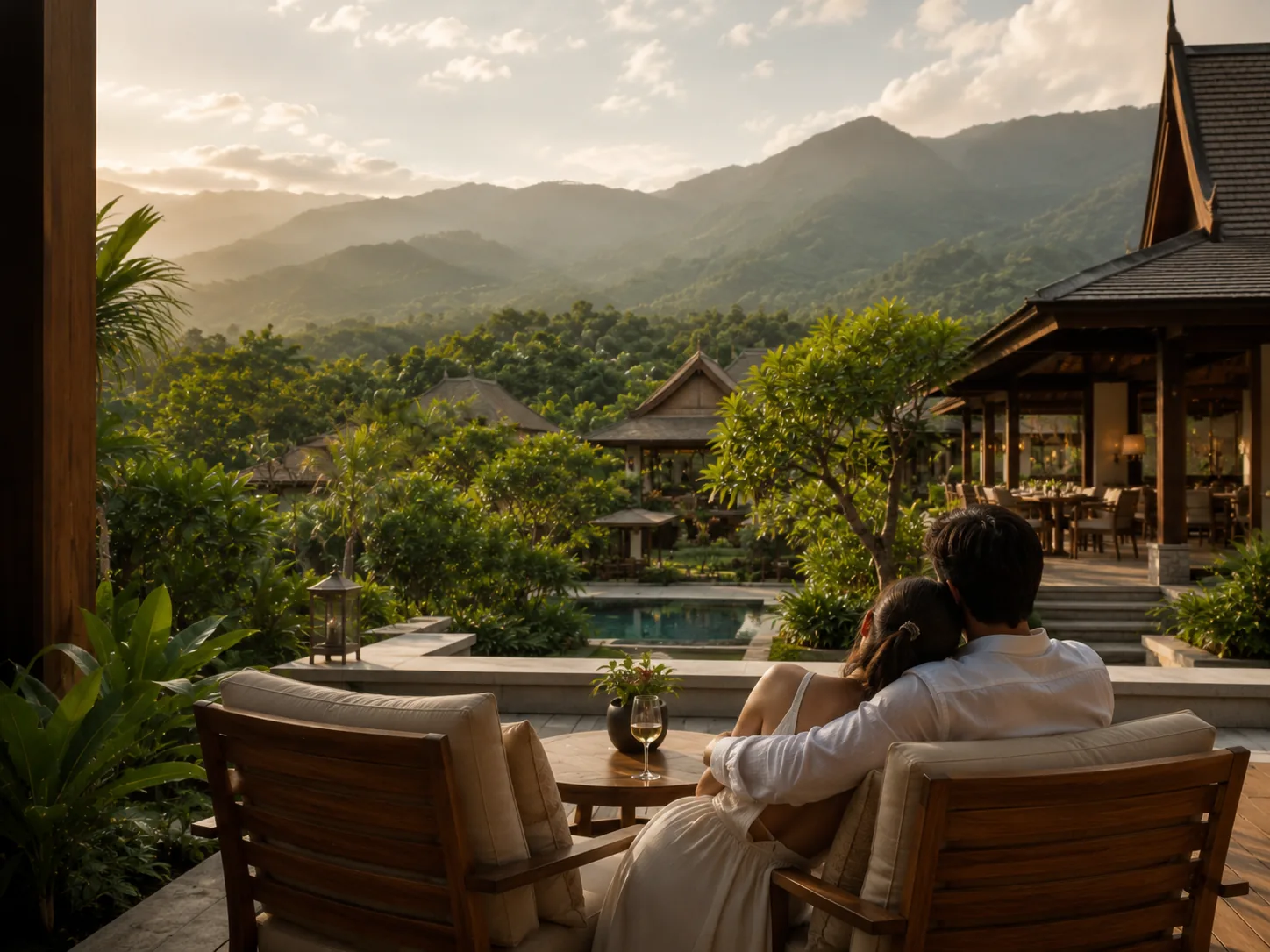 Guests enjoying mountain views